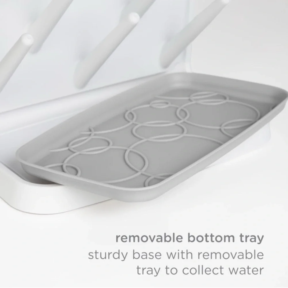 Gray and White Bottle Drying Rack